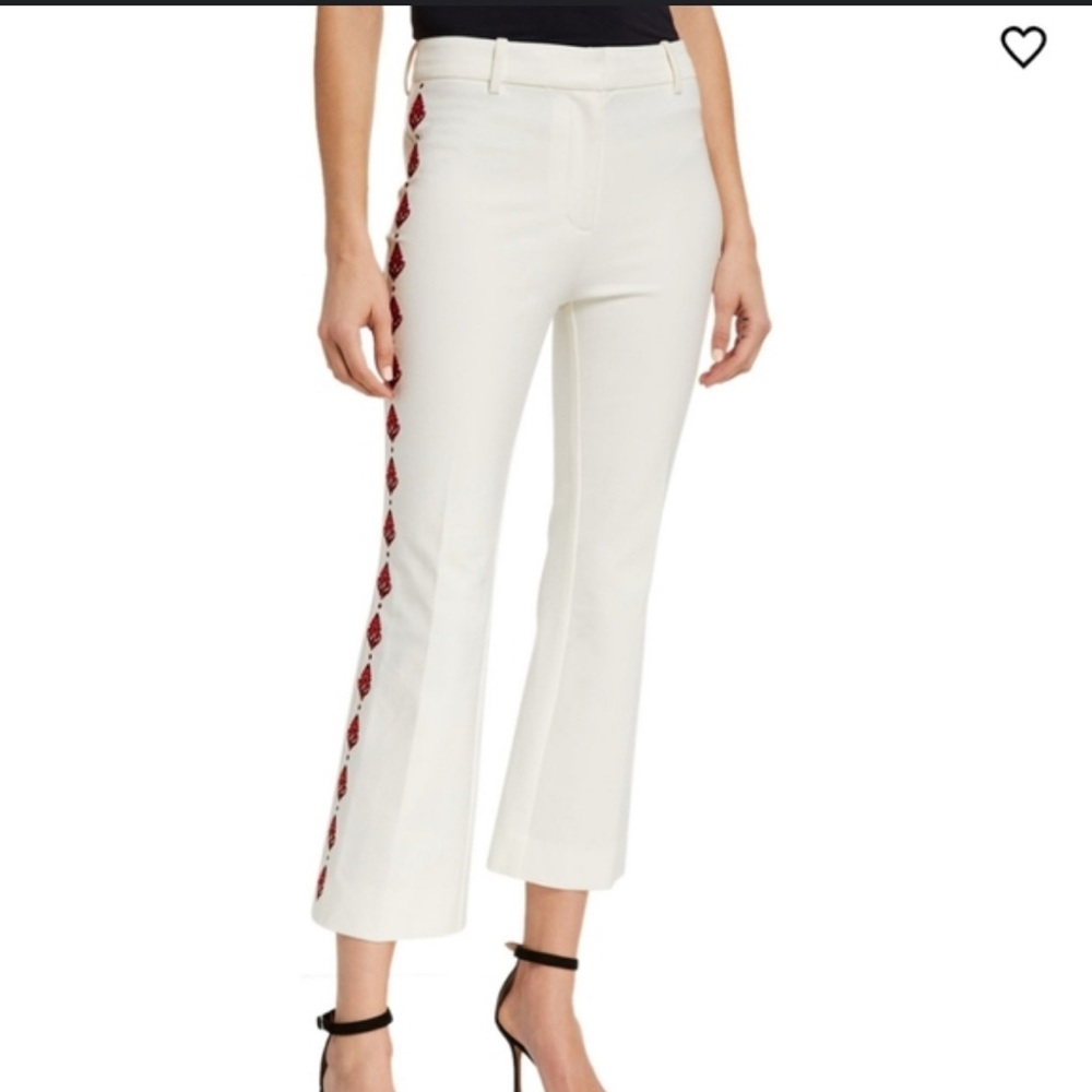 Stylish White Pants with Red Accents